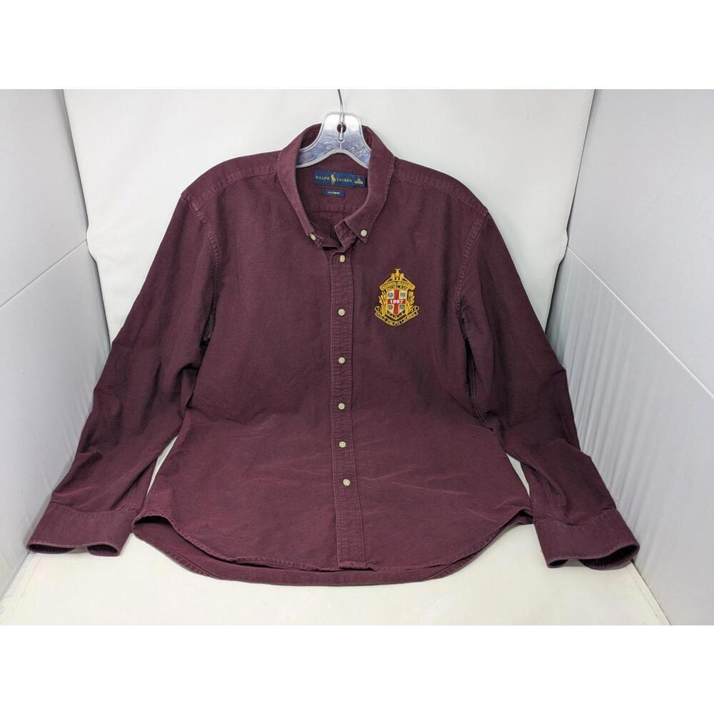 VG Ralph Lauren Polo Red Button Down Shirt XL Madison Bleeker New York Crest